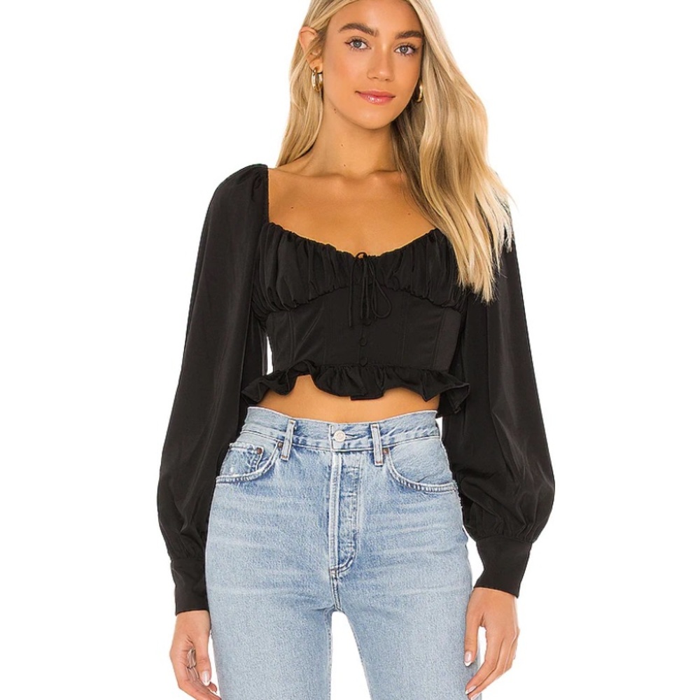 For Love & Lemons Black Blouse
